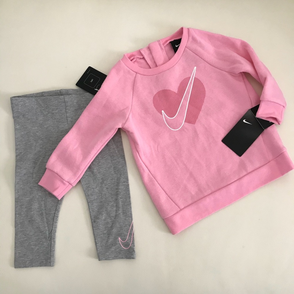 Nike warm cute pink leggings pink leggings top set 6230